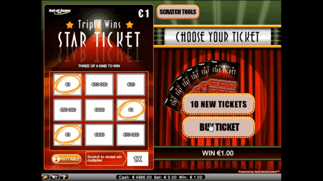 Характеристики слота Triple Wins Star Ticket 4